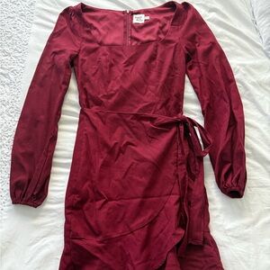 Princess Polly Deep Red Long Sleeve Dress